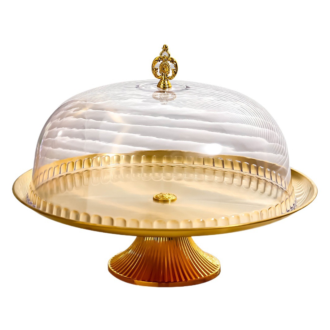 Postre mesa decoración snack soporte de exhibición con tapa pastel soporte placa de merienda placa de fruta placa sola capa placa de fruta sala de estar hogar