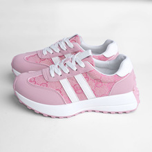 粉色厚底阿甘鞋女2025新款复古百搭小个子增高舒适轻便运动休闲鞋