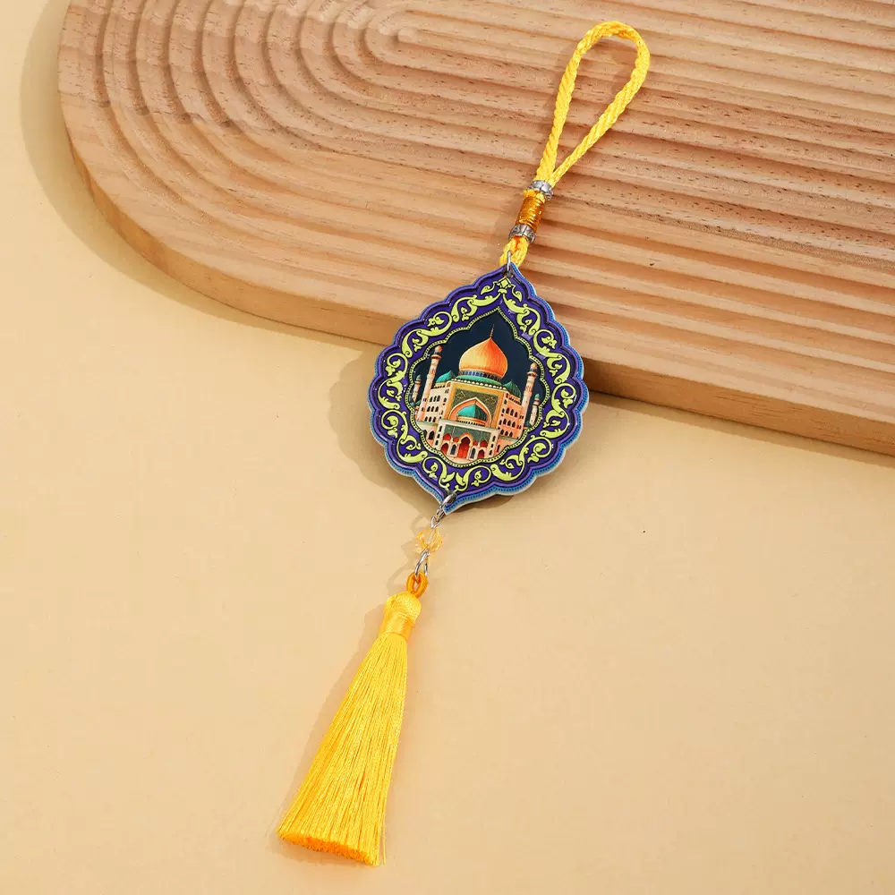 跨境新款穆斯林挂饰中东风格黄色流苏吊坠墙上装饰品汽车挂件包挂