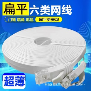 Category 6 Gigabit Flat Network Cable Invisible Network Cable Routing High-Speed Tv Box Home Network Cable through Door Seam Network Cable Ultra-Thin