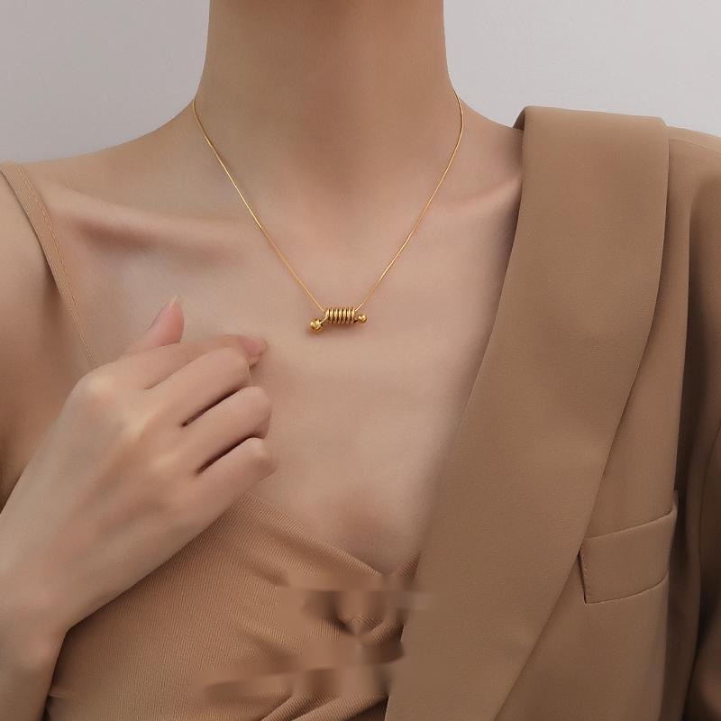 Titanium Steel Material Simple Style U Shape Geometric Solid Color Titanium Steel Wholesale Pendant Necklace