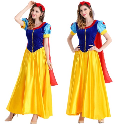 Plus size cross-border female Halloween adult Snow White skirt dress cloak stage performance cos costume suit