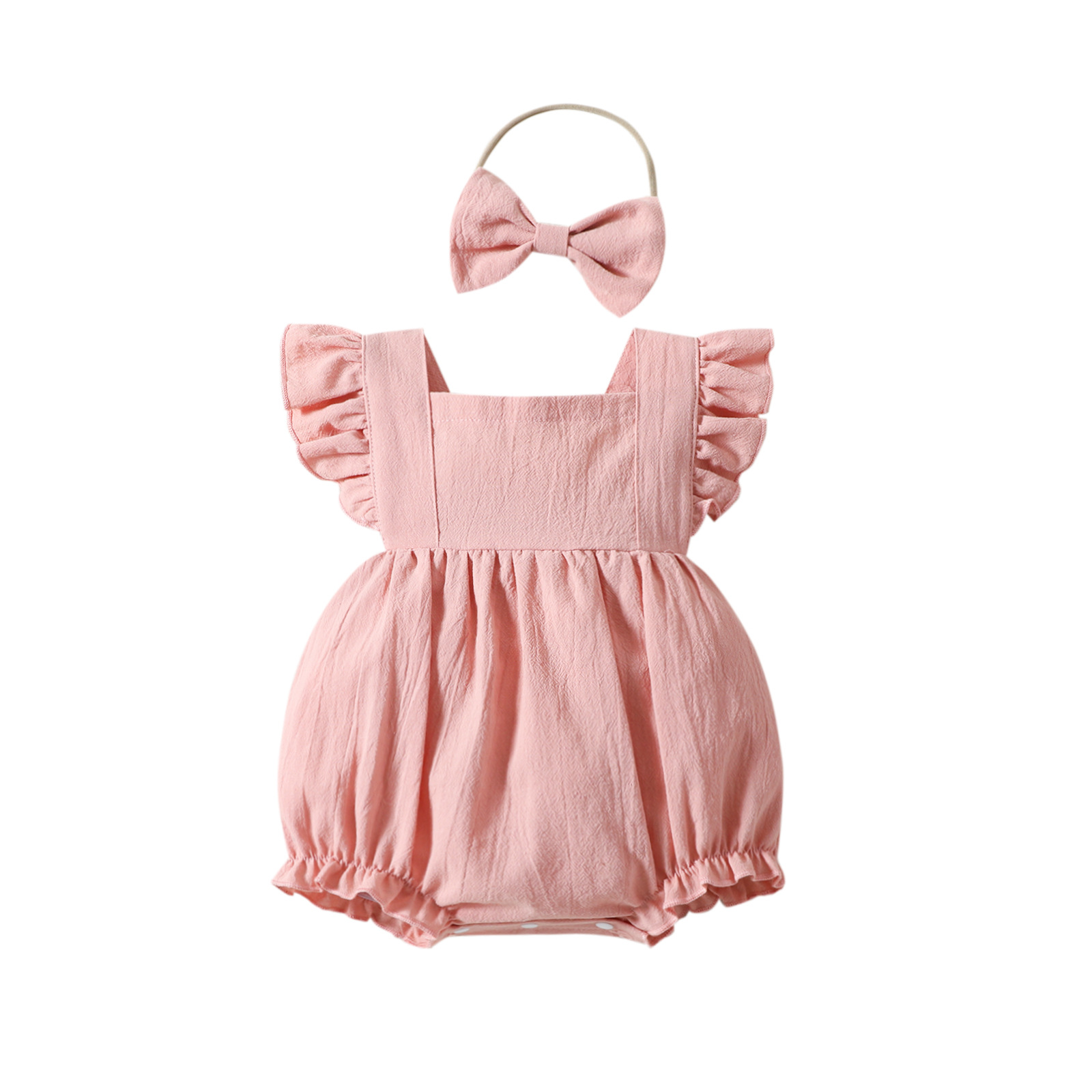 Cute Solid Color Polyester Girls Jumpsuits display picture 2