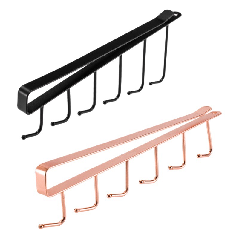 Fábrica de cocina de hierro libre de perforación plana gancho gabinete de almacenamiento rack Tie Rack gancho armario de almacenamiento rack