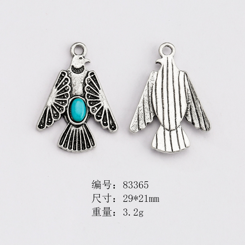 Venta caliente transfronteriza estilo europeo y americano retro nativo americano newahox turquesa joyería accesorios imitación DIY colgante