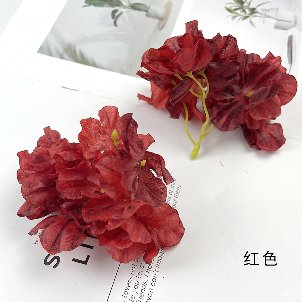 Retro horneado bordes horneados flores falsas DIY fuego horneado flores hechas a mano tocado guirland caja de regalo accesorios muros de hortenas