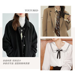 Metal button coat suit western suit JK uniform British style cufflinks knit sweater open jacket gold decorated buttons