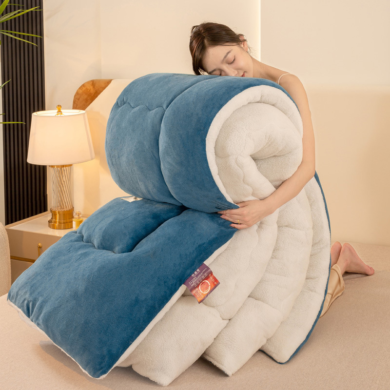 工場直販 両面ミルクベルベット冬用掛け布団 暖かい羊毛ベルベット掛け布団 春秋用掛け布団芯 ライブ配信対応 柔らかい