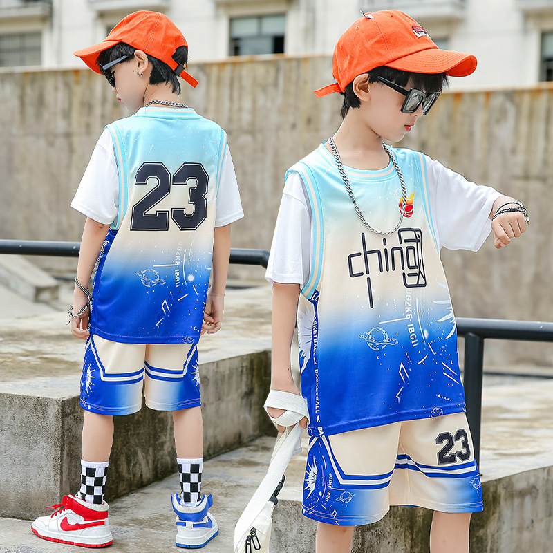 073 blue basketball suit