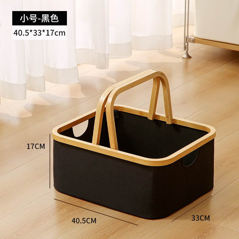 Cesto de lavandería de bambú y madera con tapa, cesta de almacenamiento grande para juguetes y artículos diversos, caja de almacenamiento plegable.