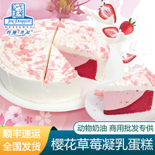 约翰丹尼樱花草莓凝乳蛋糕酒店西餐茶歇下午茶零食烘焙咖啡厅专供