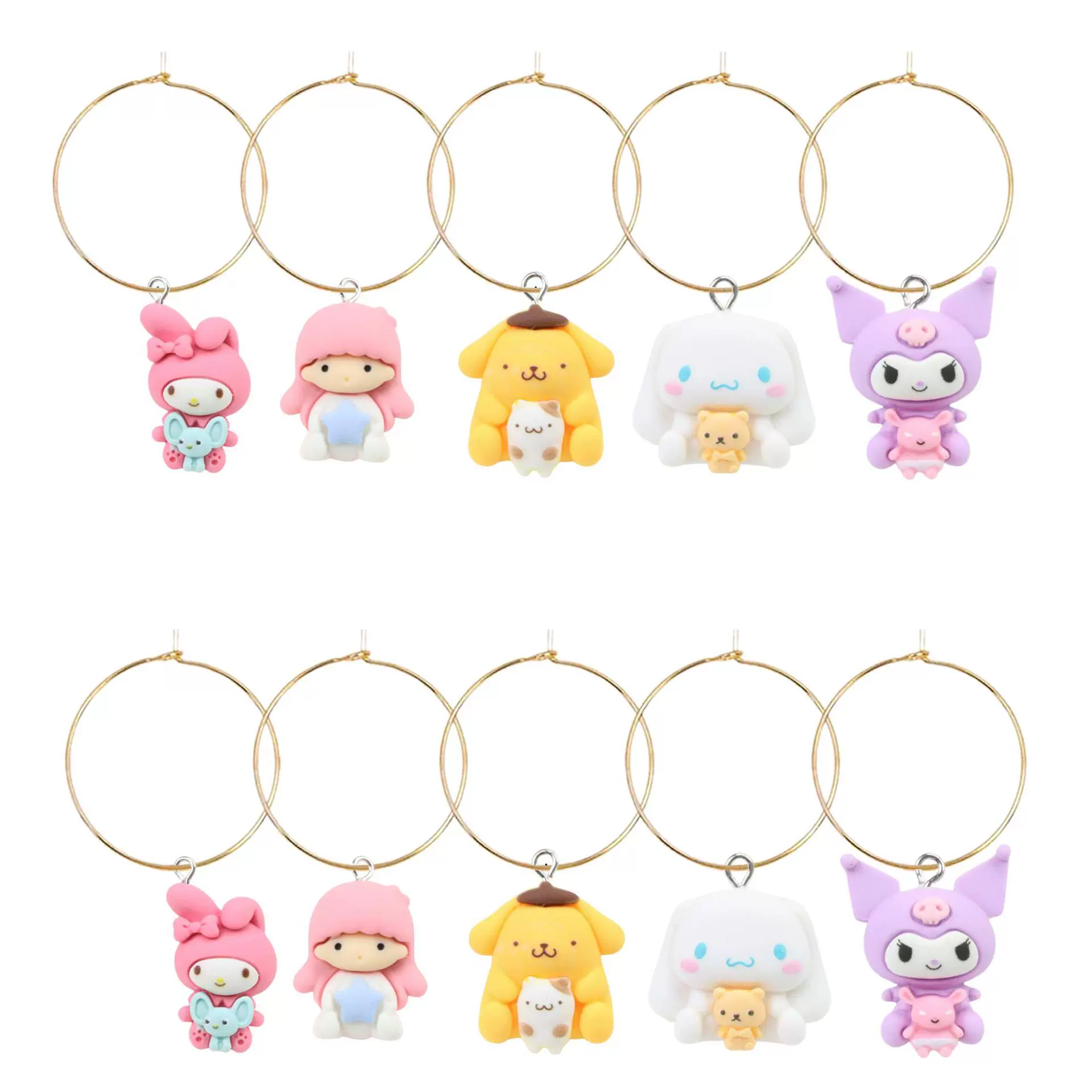 Подвеска для вина в виде мультяшного щенка, котенка или кролика из смолы, креативный декор для вечеринок, подвеска для бокала из сплава, украшение для вина.