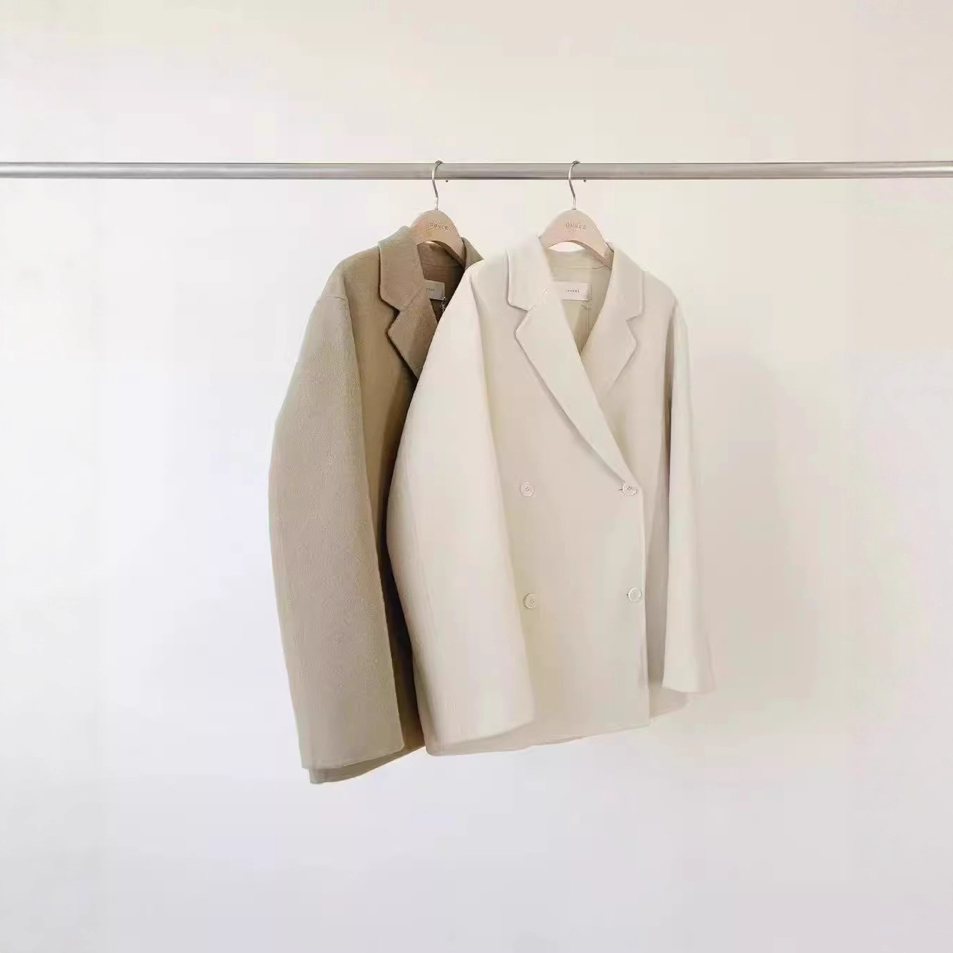 In-Stock Korean Dongdaemun 2025 Winter Ounce Double-Breasted Loose-Fitting Elegant Woolen Coat