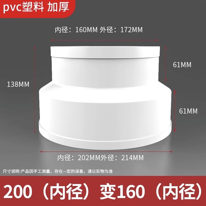 減圧継手、大小排気管、煙管、減圧リング、PVC水道管継手、卸売変換、100から75、75から50へ|undefined