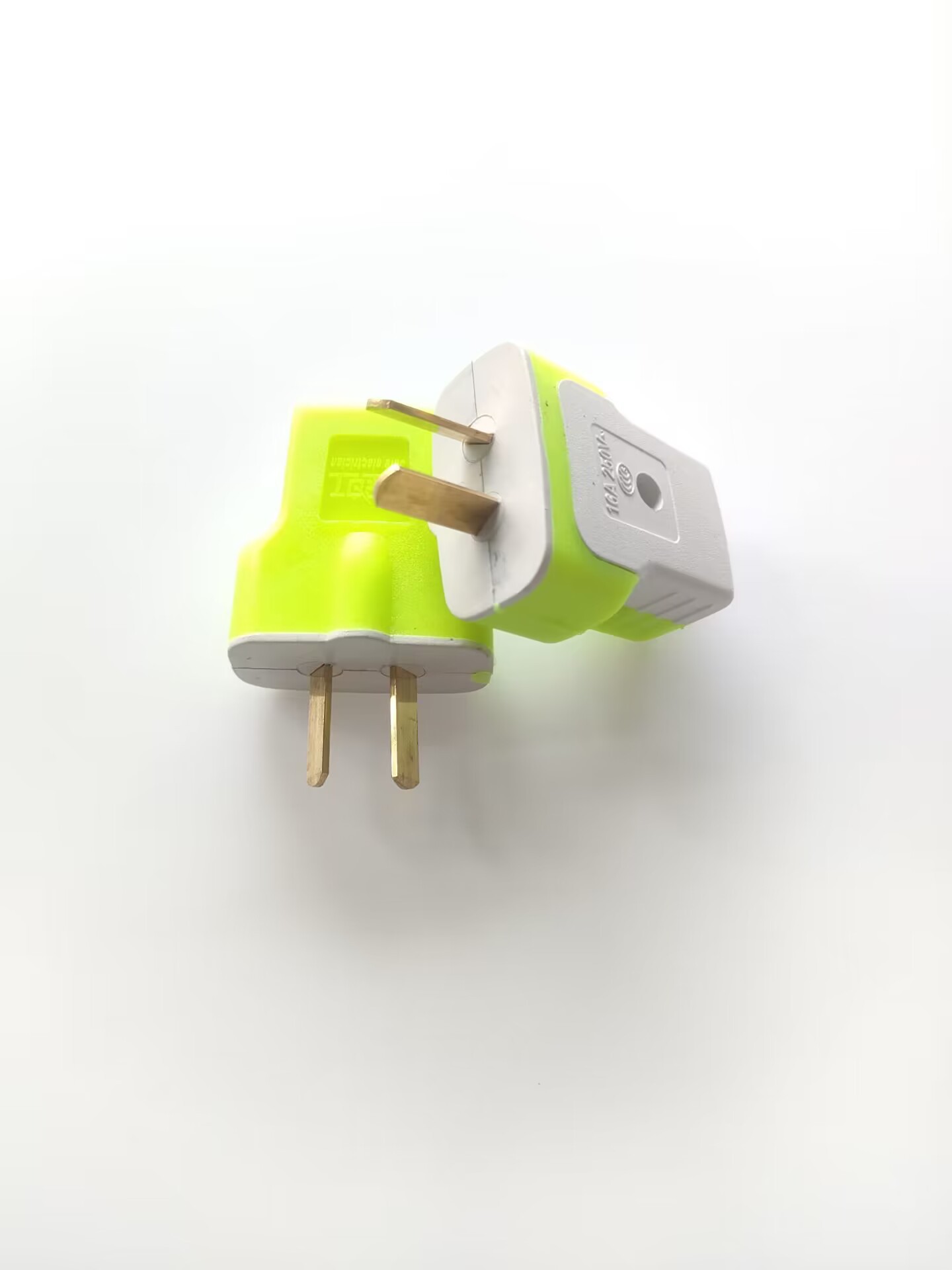 转动式插头包胶插只T字绿色