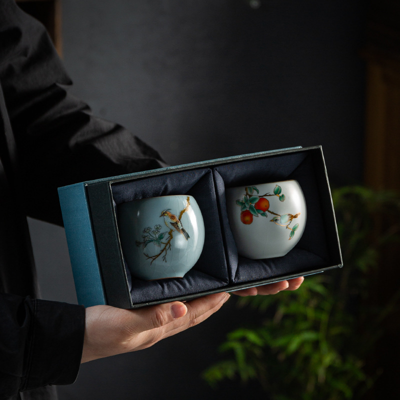 Taza maestra de alta gama par taza caja de regalo horno ru estilo retro taza de té regalo para amigos, novias, padres y ancianos