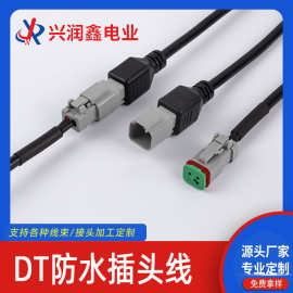厂家供应DT2PIN公母对接防水插头连接线LED照明电子电源连接器
