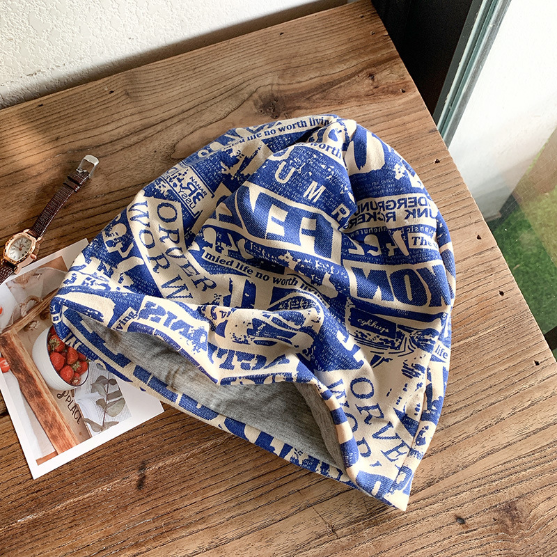 Sombreros de calle fritos en línea para mujeres coreanas retrógradas delgadas pañuelos perezosos lunes sombrero pareja simple sombrero de pila sombrero de cabeza