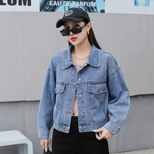 简约百搭休闲牛仔外套女2024春秋季新款小个子宽松短款夹克上衣潮
