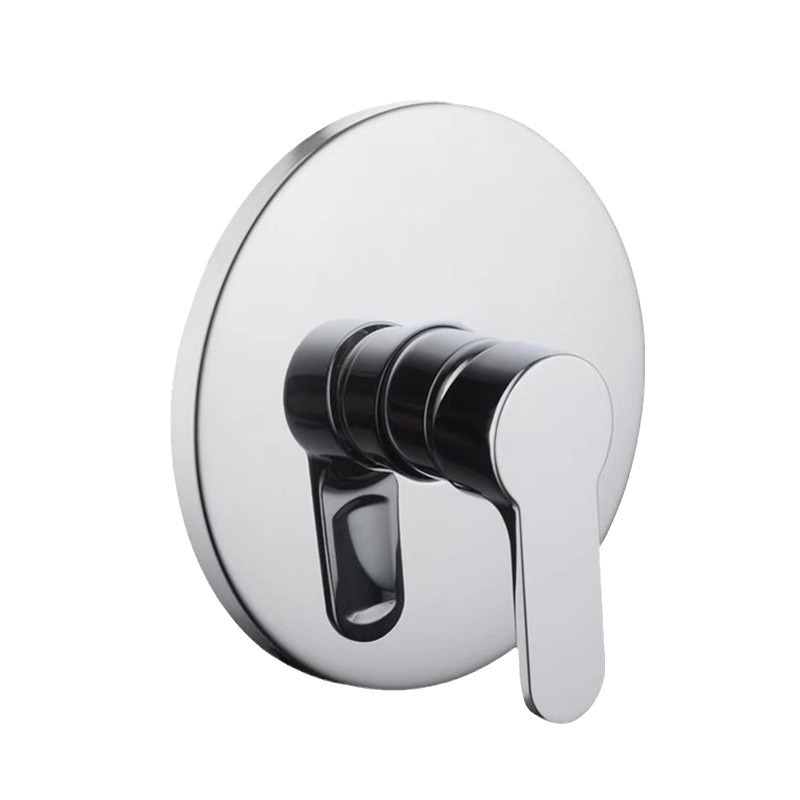 Cobre oculto de tres vías montado en la pared grifo de la ducha incrustado ducha caliente y fría válvula mezcladora Baño proyecto hotelero