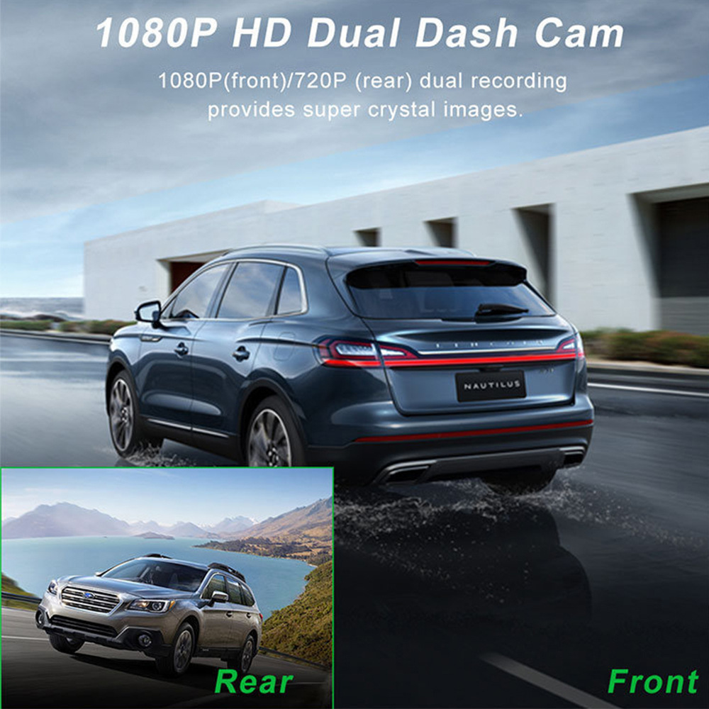 Multi-function three-recording driving recorder super wide-angle infrared night vision support WiFi reversing image parking monitoring