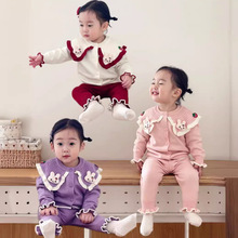 2024春秋女童毛衣套装可爱兔子公仔女宝宝两件套针织开衫洋气韩版