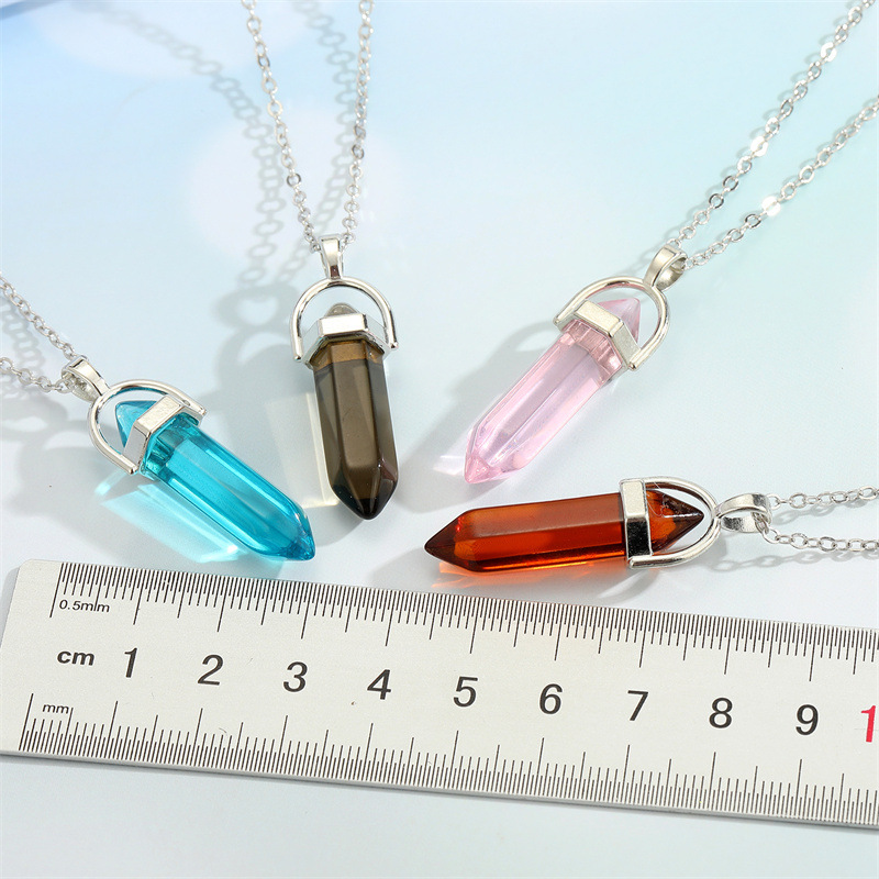 fashion resin crystal bullet geometric necklace wholesale Nihaojewelry