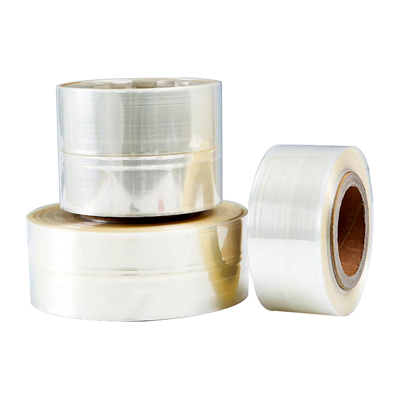 Película de etiqueta transparente al por mayor de fábrica conjunto de película retráctil reticulada etiqueta impresión en color etiqueta caliente Película botella boca película protectora transparente