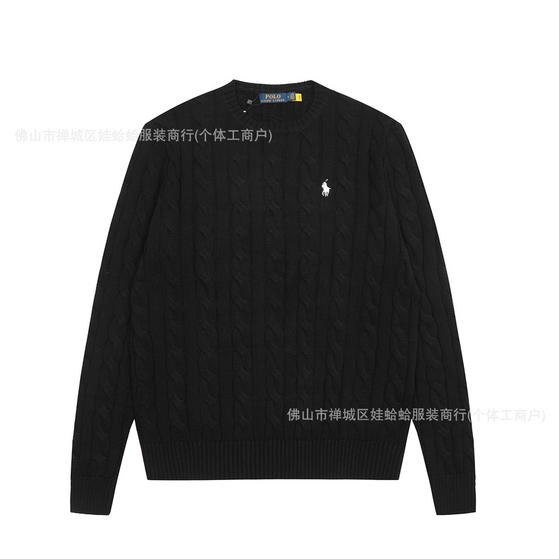 【高品质】可扫码~拉夫RL经典基础百搭男女同款针织套头圆领毛衣|undefined