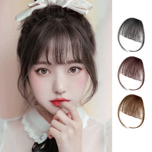 Wig with bangs for women, Korean-style, air bangs, hairpiece for seamless integration, fresh and natural, one-piece for individual sale