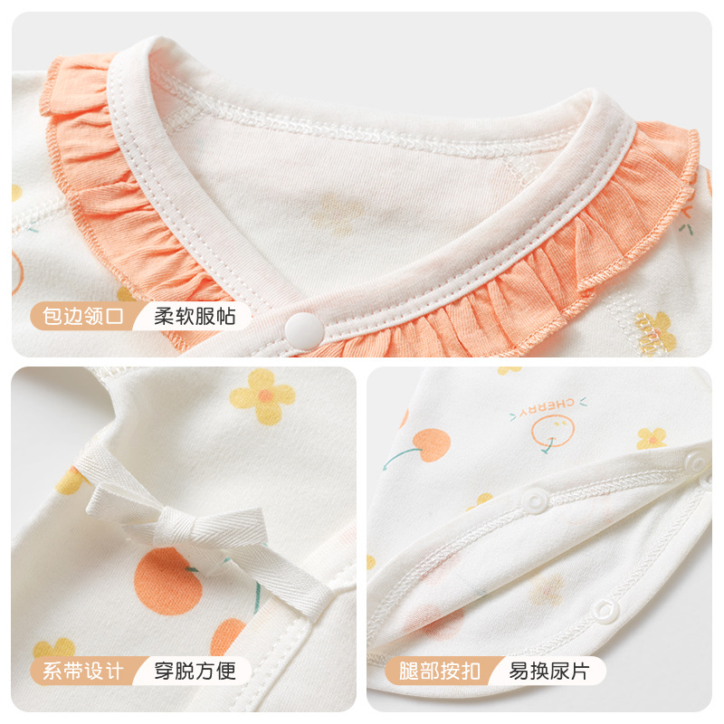 Bebé recién nacido Ropa Primavera, otoño y verano algodón recién nacido monje mariposa mameluco Luna Llena niño otoño ropa bebé mono