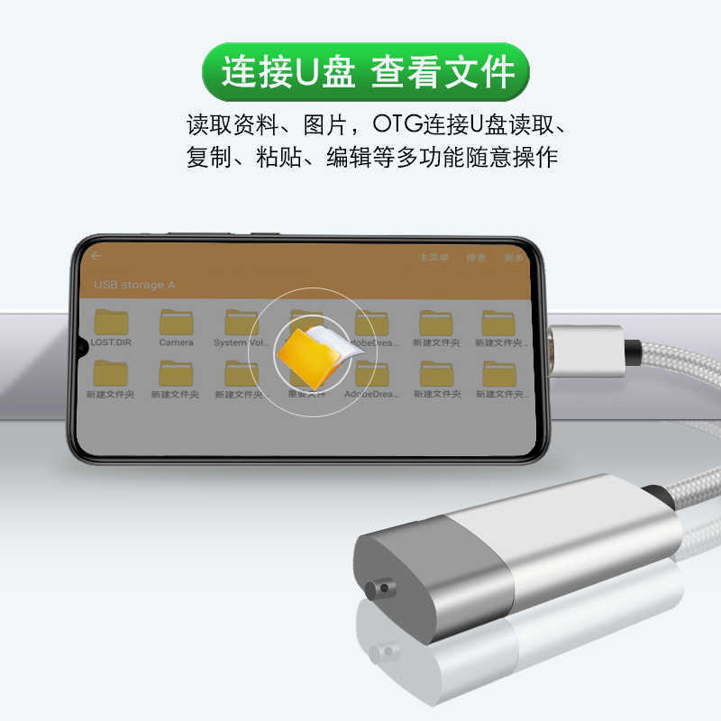 跨境OTG转接线typec转USB转接器键盘鼠标U盘读卡器尼龙编织多功能|undefined