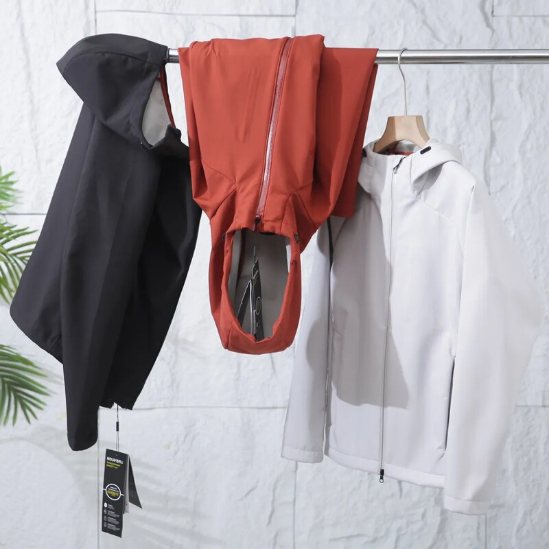 Comprehensive Training Sports Tailoring Composite Technology Warm Velvet Warm Spring & Fall Men's Outdoor Work Clothing Lightweight Hooded Soft Shell Jacket Outer