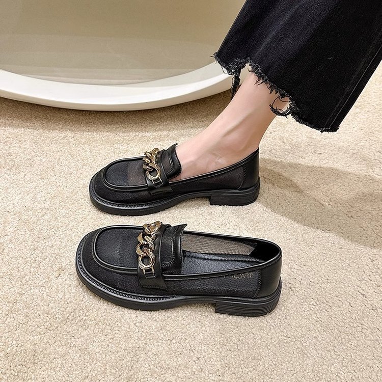 Zapatos de malla de Lefour para mujeres 2026 verano nuevos zapatos de cuero de malla hueca Lefour zapatos de trabajo transpirables zapatos