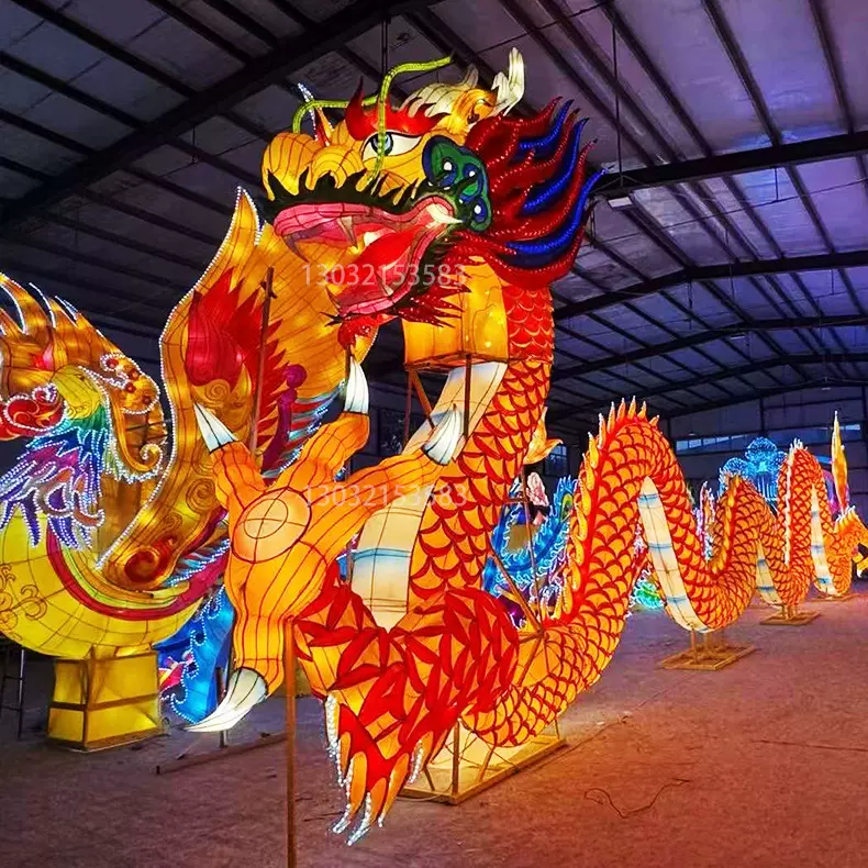 户外花灯彩灯 春节元宵节传统照明设备中国龙彩灯 水灯节奇幻造型