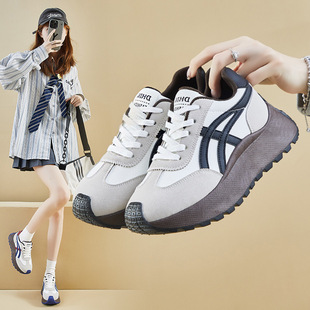 Ins K-Style Forrest Gump Shoes Women's Trendy 2025 Spring New Heightening Student Running Sports Casual Shoes Street Shooting Bn021