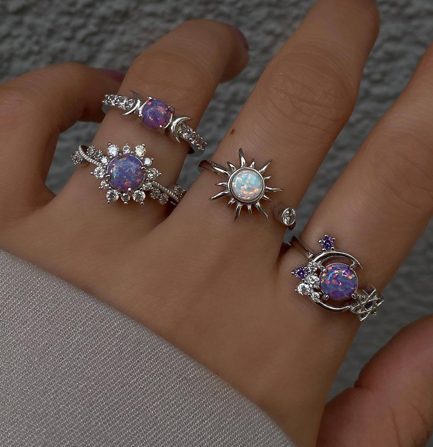 Set di anelli sole e luna viola gioielli firmati donna_voghion.com