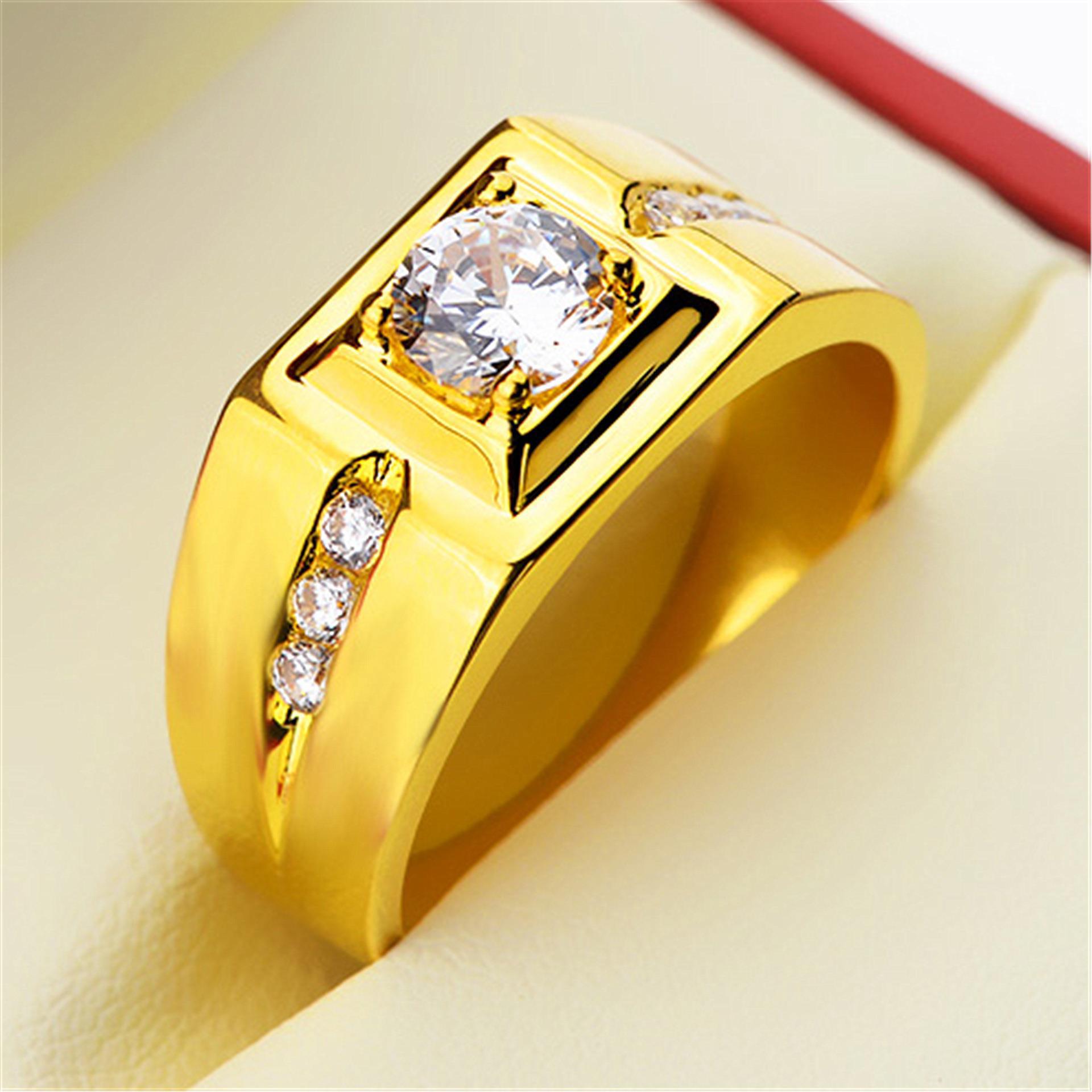 Herrenring Mit Simuliertem Diamant In Weißgold Optik_voghion.com