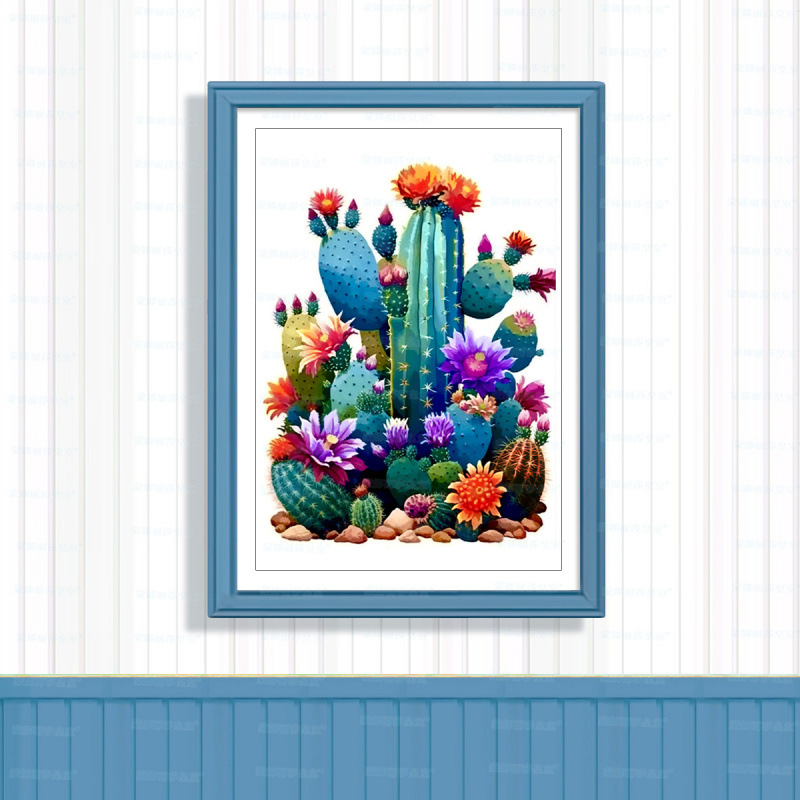 Mona Lisa Royal Crosspoint Cactus nuevo estilo moderno simple planta sala de estar decoración de entrada bordado a mano image 4