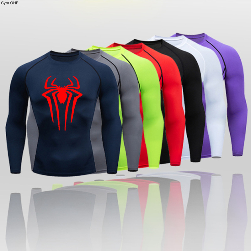 Cross-border manufacturers sell men's fitness 2099 superhero tight T-shirt quick-drying high-elastic sports top