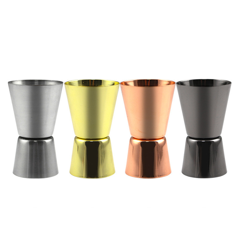 304 acero inoxidable onza taza de medición para ajustar herramientas de barra de cóctel de metal de doble cabeza en un lado recto 30ml taza de medición