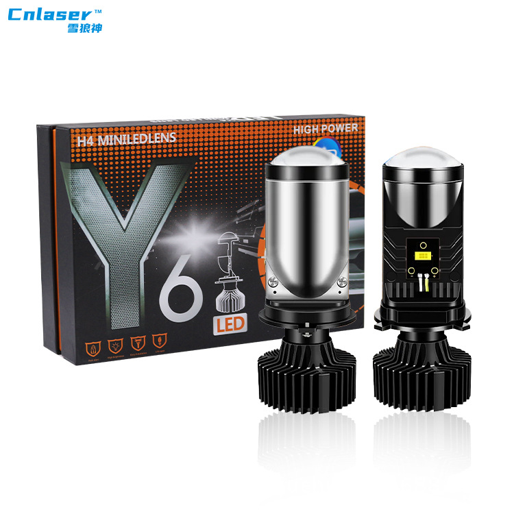 Y6 Led Car Headlight H4 Lens Headlight Electric Vehicle Modified Headlight Led Far and Low Beam High Power