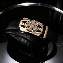 经典跑车款时尚旋转水钻男士合金自动扣皮带中青年韩版裤腰带批发