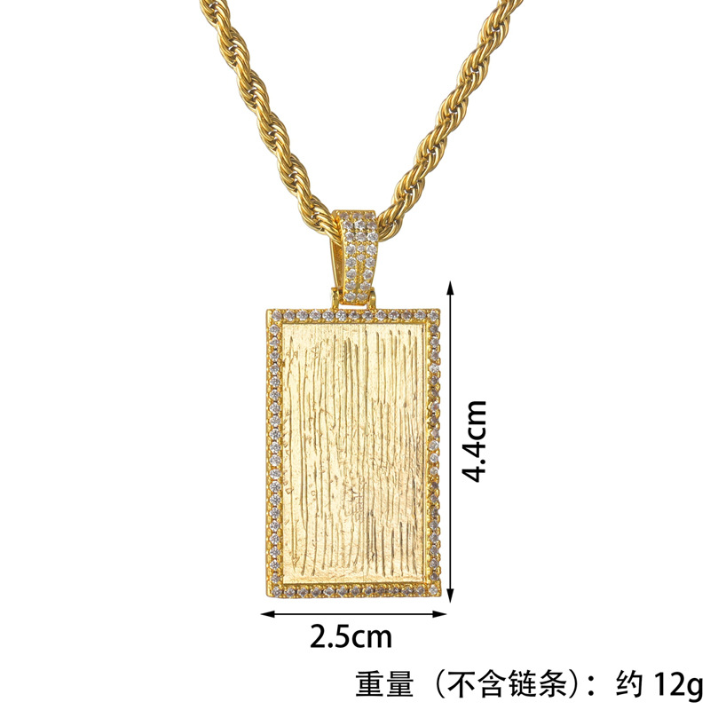 Wholesale Bijoux Pendentif De Marque Rectangulaire Collier En Cuivre Nihaojewelry display picture 1