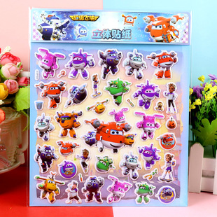 Frozen Little Princess Cartoon Animal Stereo Super Flash Strawberry Bear Sticker Stereo Bubble Sticker Wholesale