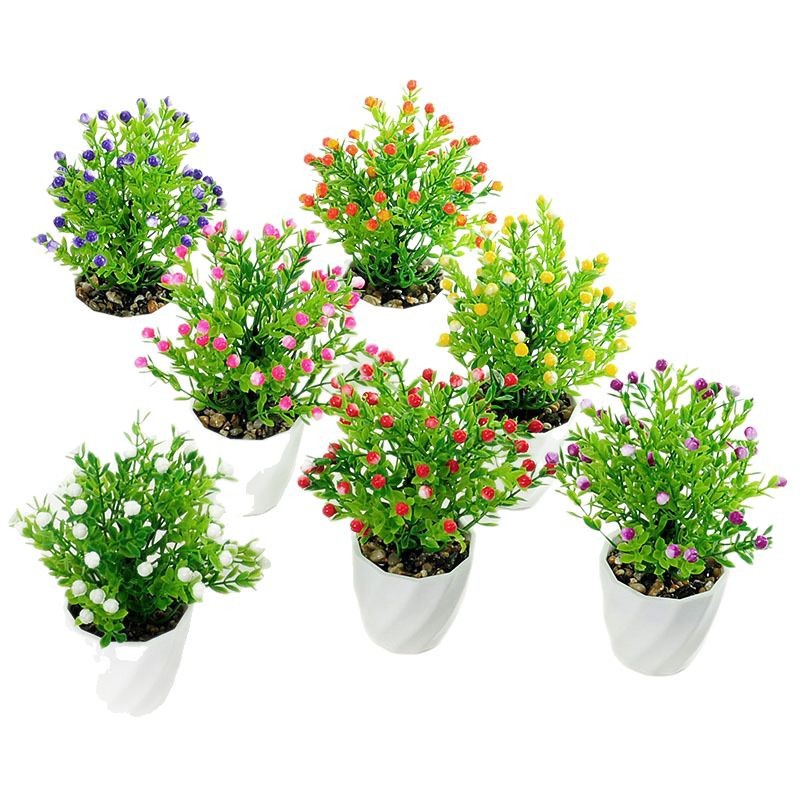 Simulación planta de escritorio bonsai plantas verdes en macetas decoración de oficina interior flor artificial decoración de flores falsas pequeña Milán
