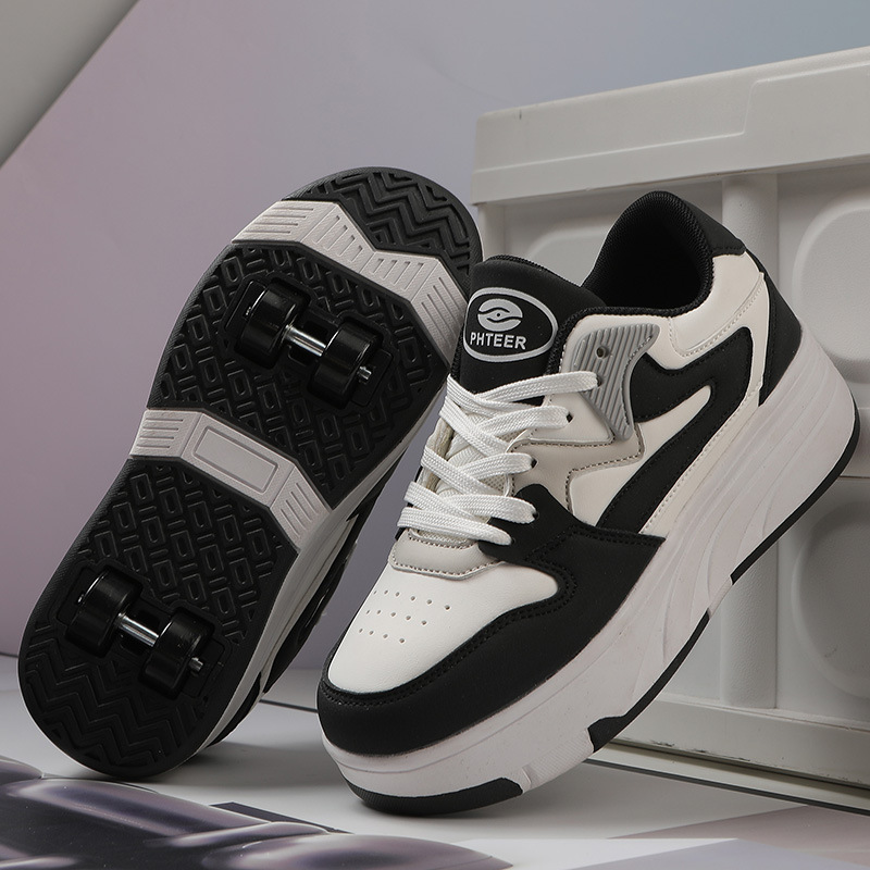 New Children's Heelys Shoes for Boys and Girls, Casual Running Shoes, Fashionable Four-Wheel Roller Shoes for Primary School Students, Versatile Skates