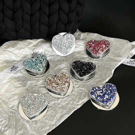 轻奢ins闪粉亮片爱心高级电镀磁吸气囊手机支架懒人追剧手机配件