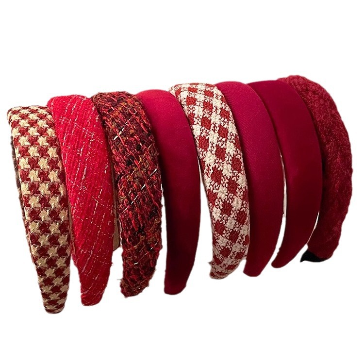 Diadema accesorios para el cabello de alto grado grutas de cabello rojo horquilla alta Cráneo accesorios superiores diadema Mori chica internet celebridad tocado Año Nuevo color