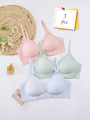 3-Pack Seams Jelly Band Wires Bras , Light Support